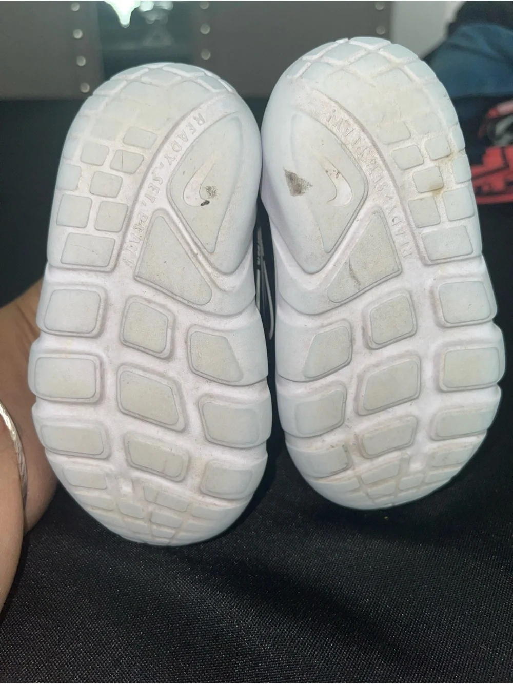 Nike Kids Black and White Slip-On Sneakers with Swoosh